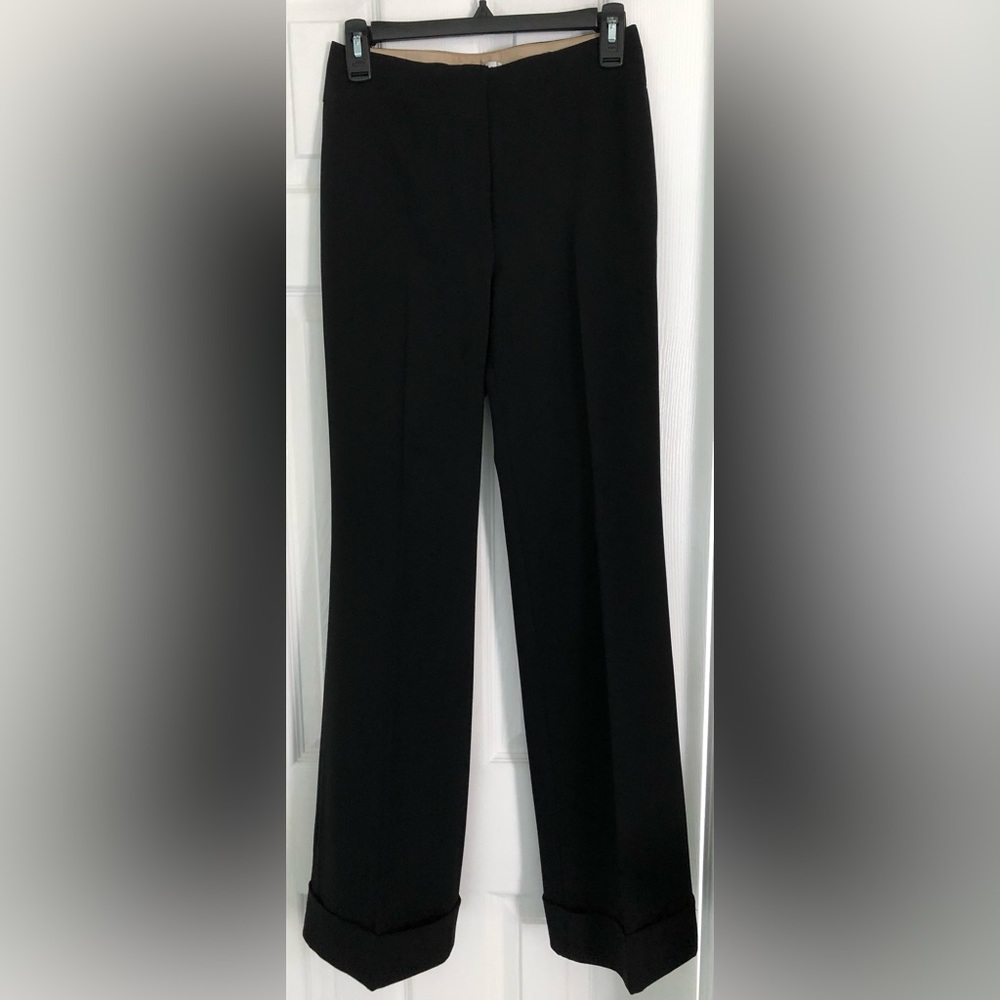 Dalia Collection Jet Black Cuffed Dress Pants Women's Size 4 NEW